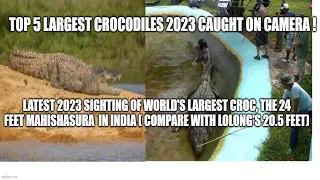 The 5 Largest Crocs Caught On Camera 2023: 24 foot MAHISASURA, BIGGER Than Lolong REVEALED On VIDEO!