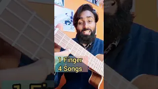 1 Finger 4 Bollywood songs on ukulele - 1 chord ukulele songs | easy strumming #shorts