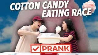 COTTON CANDY EATING RACE PRANK!! | Ranz and Niana