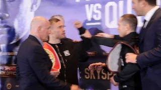 HEATED FACE OFF!! - CARL FRAMPTON v SCOTT QUIGG HEAD TO HEAD @ FINAL PRESS CONFERENCE (MANCHESTER)