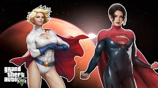 GTA 5 - Powergirl VS Supergirl On MARS!!