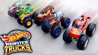 NUEVOS MONSTER TRUCK de HOT WHEELS !! Las 4 PRUEBAS de DANI y EVAN