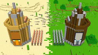 Minecraft Villager Tower vs Pillager Tower