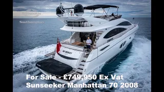 Sunseeker Manhattan 70  For Sale - Full Tour & Seatrial - £750,000 Ex VAT. (Now Sold)