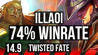 ILLAOI vs TWISTED FATE (TOP) | 74% winrate, Rank 8 Illaoi | EUW Grandmaster | 14.9