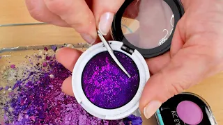 Purple vs Pink Eyeshadows - Mixing Makeup and Eyeshadow Into Slime ASMR