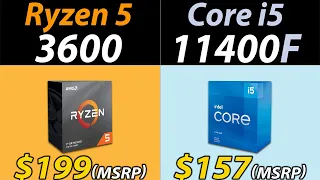 Ryzen 5 3600 Vs. i5-11400F (65W and Max Power Limit) | 20 Games and Productivity Benchmarks