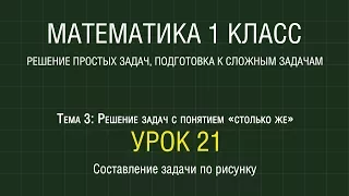 Математика 1 класс. Урок 21. Составление задачи по рисунку (2012)