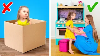 LUSTIGE KARTON-DIYS FÜR BASTELFREUDIGE ELTERN || Einfaches Kinderzimmer-Makeover