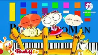 BabyTV - Three Little Toddlers Song Slow EASY Medium 4K Piano Tutorial