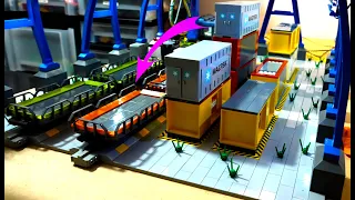 Automated lego train container terminal E34: loading containers randomly