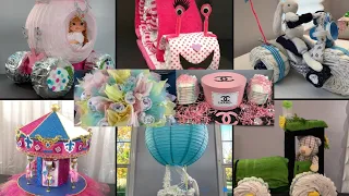 14 DIAPER CAKES FOR BABY SHOWER, GIFT - IDEAS BABY