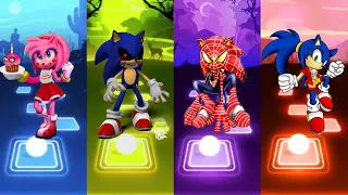 Sonic Exe 🆚 Amy Rose Sonic 🆚 Sonic Girl 🆚 Spiderman Sonic | Sonic Tiles Hop EDM Rush