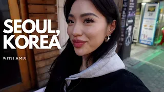 KOREA VLOG | street food, facial, vintage shopping, desserts, mini PR haul