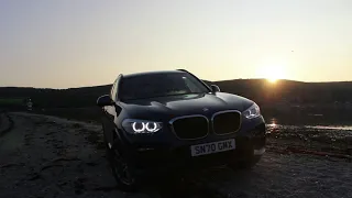 Driving the 2021 BMW X3 on a beach