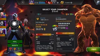 AW Season 49. Havok vs Sasquatch on Node 38 Knockdown / Prowess  (no prefights) #magicthief #mcoc