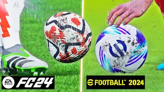 EA SPORTS FC 24 vs eFootball 2024 - Comparison | Graphics, Gameplay, Faces, Free Kick | Fujimarupes