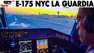 Piloting Embraer 175 from New York La Guardia | Cockpit Views