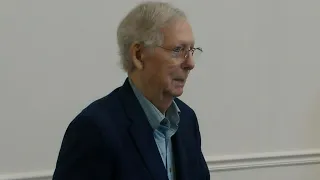 Mitch McConnell appears to freeze up again while speaking to reporters