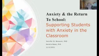 Part 1: Supporting Students with Anxiety in the Classroom