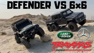 TRAXXAS TRX-4 LAND ROVER DEFENDER WITH LIFT KIT VS TRAXXAS TRX-6 MERCEDES-BENZ G63 DESERT CRAWL