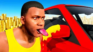 GTA 5 but EVERYTHING I LICK Turns GOLD!