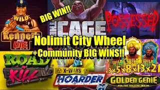 Bonus Compilation + Nolimit City Random Slot Wheel The Cage Maxed +Community BIG WINS!! & Much More