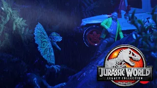 Mattel's Jurassic Park Toy Animation - Nedry Getaway Set in Action!