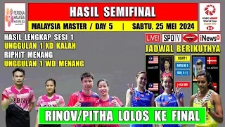 Hasil Lengkap Semifinal Malaysia Master 2024 Sesi 1 ~ RIPHIT & SINDU Menang ~ Unggulan 1 XD Kalah