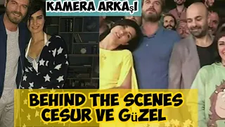 Throw back to behind the scenes pictures of Tuba Büyüküstün and kivanç Tatiltuğ of Cesur ve Güzel