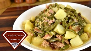 GREEN BEANS and POTATOES with SMOKED TURKEY WINGS RECIPE | Holiday Series | Cooking With Carolyn