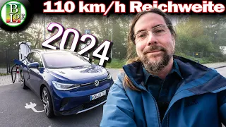 Wie weit fährt der "NEUE" VW Id.4 Pro (2024) mit 110 km/h