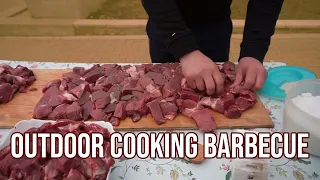 WILD BOAR MEAT ON CHARCOAL - Outdoor cooking | GEORGY KAVKAZ