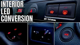 MK6 Fiesta Interior LED Conversion/Colour Change Tutorial | Switches and Controls | *HOW-TO*
