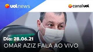 Omar Aziz ao vivo: presidente da CPI fala de convocação de Ricardo Barros |UOL News Manhã (28/06/21)