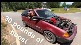 Turbo charging a Geo Metro with a leaf blower