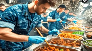 Life Inside US $13 Billion Nuclear Aircraft Carrier. Inside Kitchen and Bathrooms