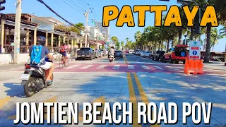 Pattaya Jomtien Beach Road One way traffic POV Thailand 2024