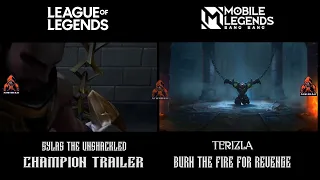 Mobile Legends TERIZLA vs LoL Wild Rift SYLAS - Cinematic Trailer comparison