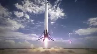 SpaceX видео Falcon Heavy полёт анимация