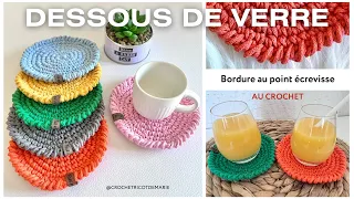 COMMENT FAIRE DES DESSOUS DE VERRES OU TASSES AU CROCHET🌈FACILES ET RAPIDES🌟TUTO PAS A PAS