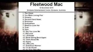Fleetwood Mac Setlist - Brisbane Entertainment Centre - Brisbane - Australia - 10 November, 2015