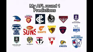 My AFL round 1 predictions