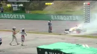 Sutil Trulli Crash Brazil 2009