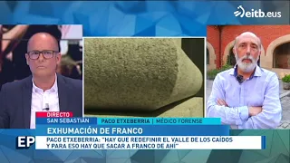 Paco Etxeberria, sobre la exhumación de Franco