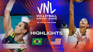 🇧🇷 BRA vs. 🇺🇸 USA - Highlights Week 2 | Women's VNL 2023