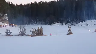 Сожжение масленицы из огнемётов в Хохловке 2019 4K