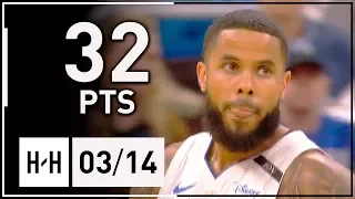 D.J. Augustin Full Highlights Magic vs Bucks (2018.03.14) - 32 Points!