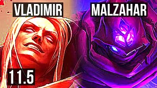 VLADIMIR vs MALZAHAR (MID) | 11/1/10, Godlike, 300+ games, 900K mastery | BR Diamond | v11.5