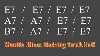 Shuffle blues Backing Track In Eギター用バッキングトラックです。アドリブ、カラオケ練習用です。